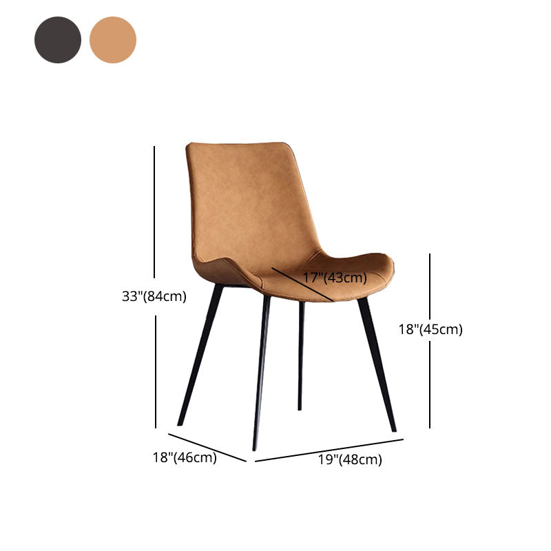PU Leather Dining Chairs Industrial Style Arm Solid Back Dining Side Chairs Clearhalo 'Dining Chairs' 'Dining Tables & Seating' 'dining_chair' 'furn' 'furn_dining_chair' 'Furniture' 'Kitchen & Dining Furniture' 5662188
