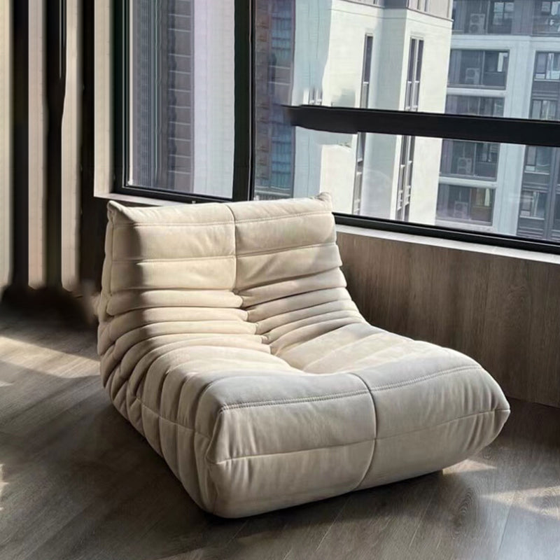 Mid-Century Modern Armless Accent Chair Microfiber Accent Room Chair for Living Room Beige 1 Piece Clearhalo 'Accent Chairs' 'accent_chairs' 'Chairs & Seating' 'furn' 'furn_accent_chairs' 'Furniture' 'Living Room Furniture' 5662206