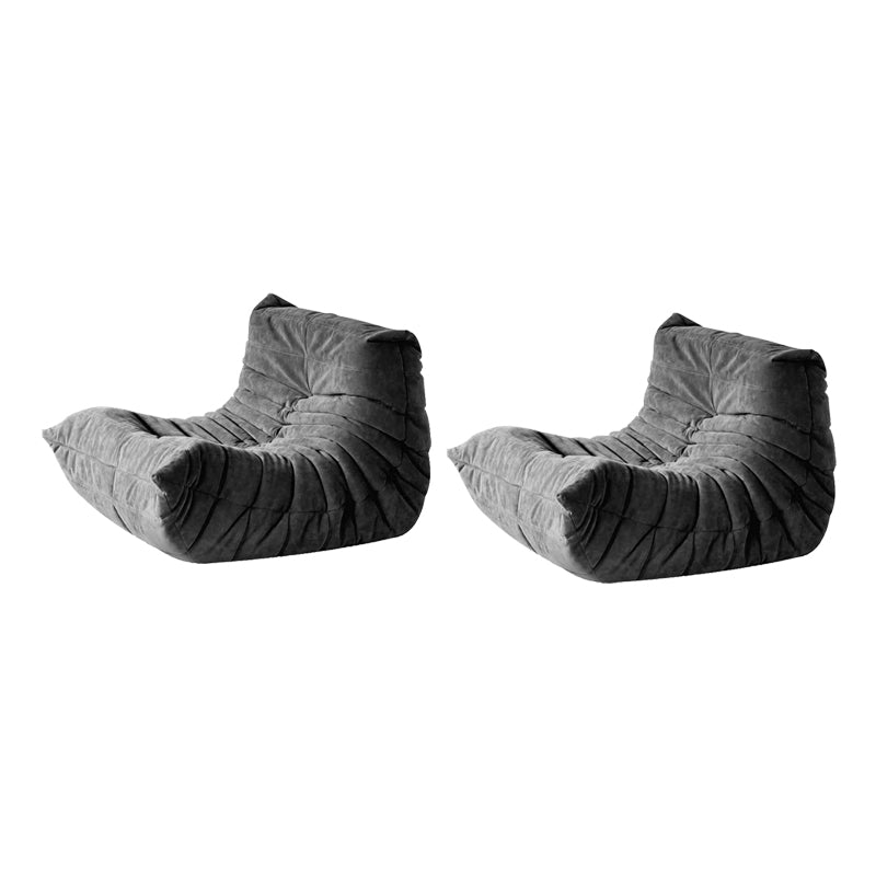 Mid-Century Modern Armless Accent Chair Microfiber Accent Room Chair for Living Room Dark Gray 2 Piece Set Clearhalo 'Accent Chairs' 'accent_chairs' 'Chairs & Seating' 'furn' 'furn_accent_chairs' 'Furniture' 'Living Room Furniture' 5662207
