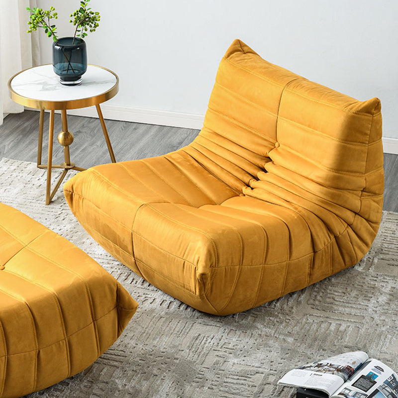 Mid-Century Modern Armless Accent Chair Microfiber Accent Room Chair for Living Room Yellow 1 Piece Clearhalo 'Accent Chairs' 'accent_chairs' 'Chairs & Seating' 'furn' 'furn_accent_chairs' 'Furniture' 'Living Room Furniture' 5662210