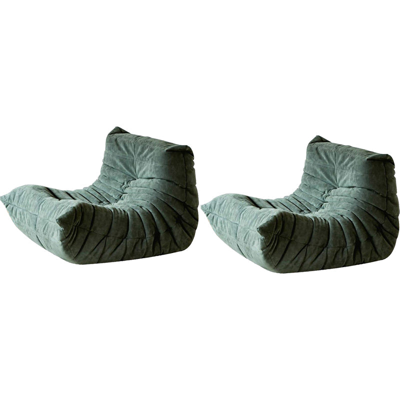 Mid-Century Modern Armless Accent Chair Microfiber Accent Room Chair for Living Room Green 2 Piece Set Clearhalo 'Accent Chairs' 'accent_chairs' 'Chairs & Seating' 'furn' 'furn_accent_chairs' 'Furniture' 'Living Room Furniture' 5662211
