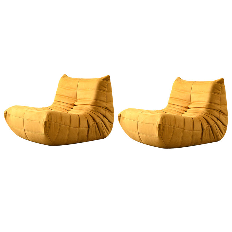 Mid-Century Modern Armless Accent Chair Microfiber Accent Room Chair for Living Room Yellow 2 Piece Set Clearhalo 'Accent Chairs' 'accent_chairs' 'Chairs & Seating' 'furn' 'furn_accent_chairs' 'Furniture' 'Living Room Furniture' 5662221