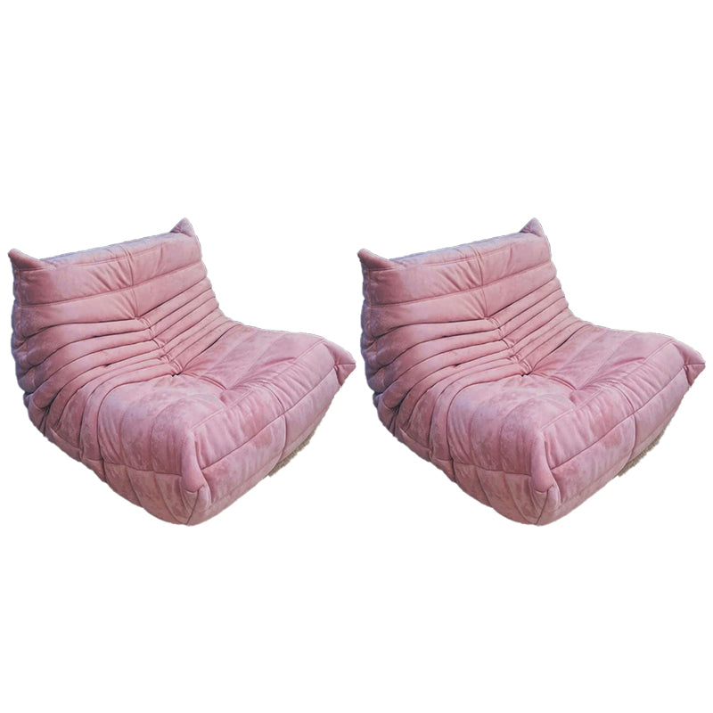 Mid-Century Modern Armless Accent Chair Microfiber Accent Room Chair for Living Room Pink 2 Piece Set Clearhalo 'Accent Chairs' 'accent_chairs' 'Chairs & Seating' 'furn' 'furn_accent_chairs' 'Furniture' 'Living Room Furniture' 5662223