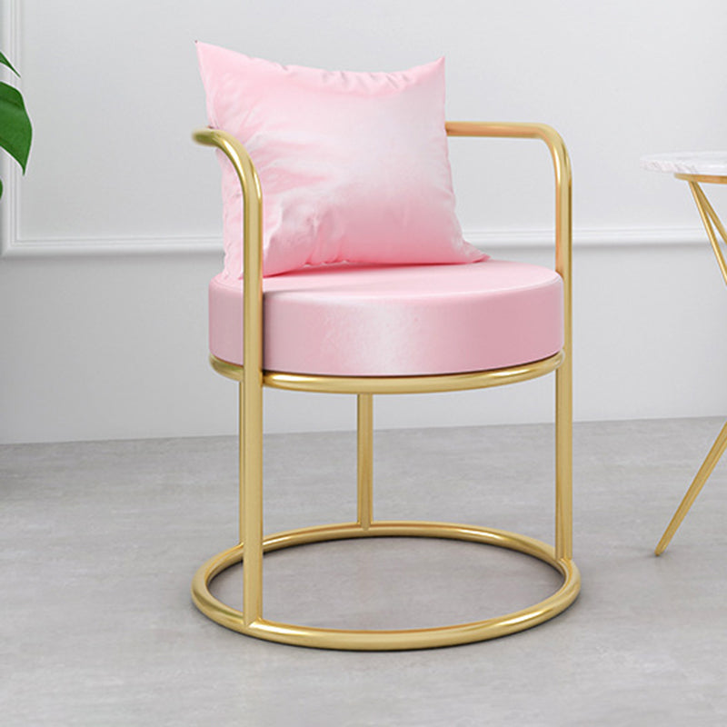 Glam Style 21.65" Wide Pillow Back Sponge Metal Frame Arm Chair