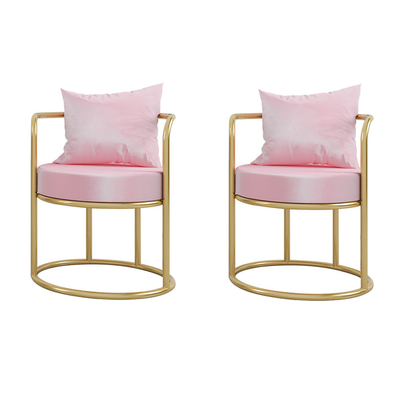 Glam Style 21.65" Wide Pillow Back Sponge Metal Frame Arm Chair