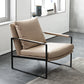 Mid-Century Modern Sled Arm Chair Leather Accent Armchair for Bedroom