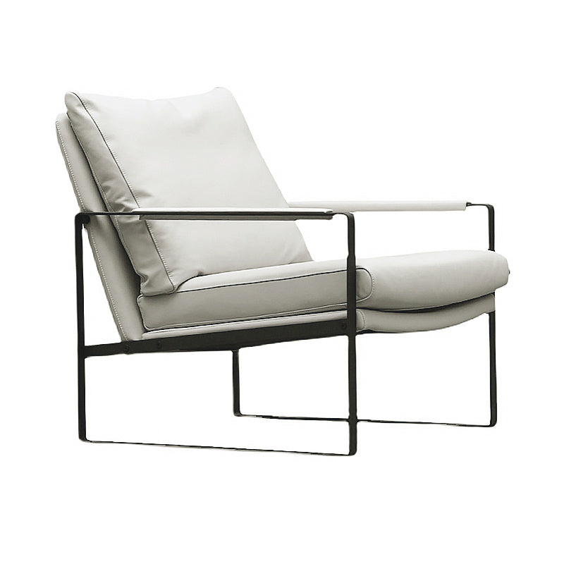 Mid-Century Modern Sled Arm Chair Leather Accent Armchair for Bedroom