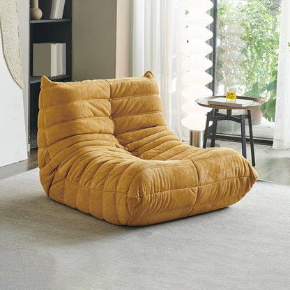 Nordic Style Living Room Upholstered Armless Tight Back Parsons Chair Yellow 1 Piece Clearhalo 'Accent Chairs' 'accent_chairs' 'Chairs & Seating' 'furn' 'furn_accent_chairs' 'Furniture' 'Living Room Furniture' 5662498