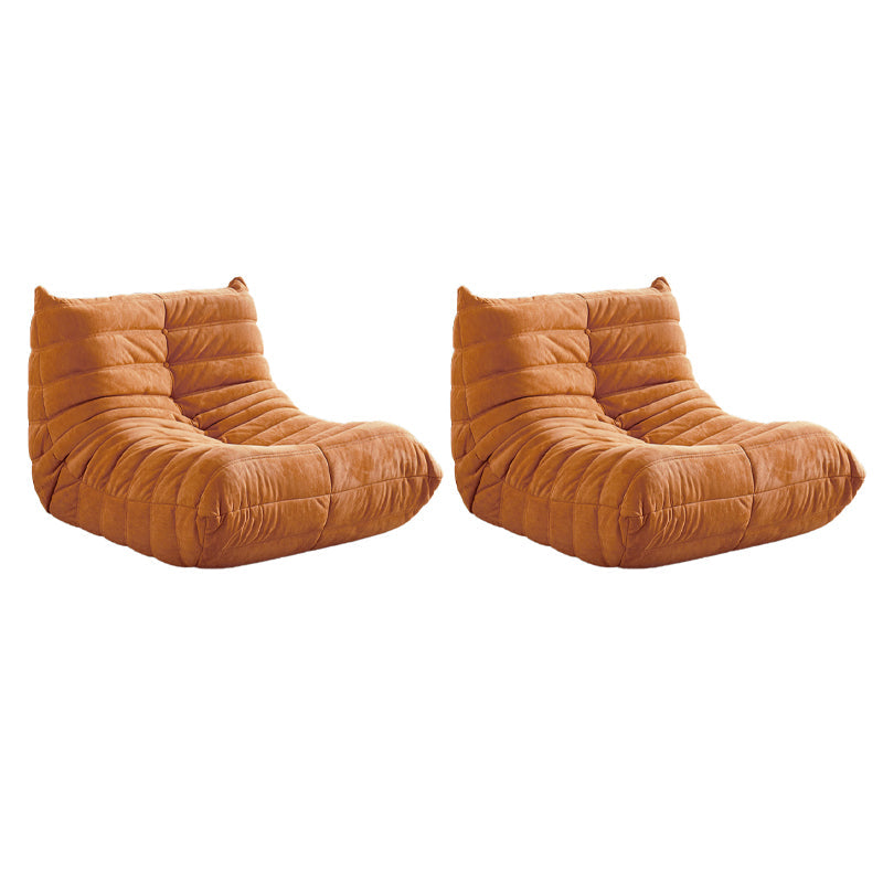 Nordic Style Living Room Upholstered Armless Tight Back Parsons Chair Orange 2 Piece Set Clearhalo 'Accent Chairs' 'accent_chairs' 'Chairs & Seating' 'furn' 'furn_accent_chairs' 'Furniture' 'Living Room Furniture' 5662500