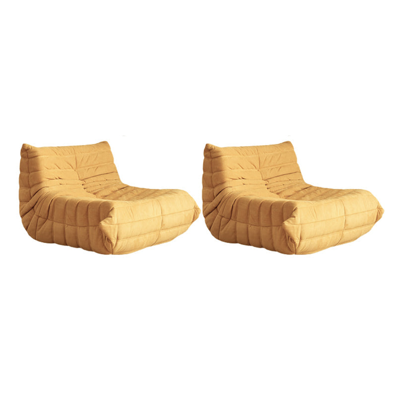 Nordic Style Living Room Upholstered Armless Tight Back Parsons Chair Yellow 2 Piece Set Clearhalo 'Accent Chairs' 'accent_chairs' 'Chairs & Seating' 'furn' 'furn_accent_chairs' 'Furniture' 'Living Room Furniture' 5662502