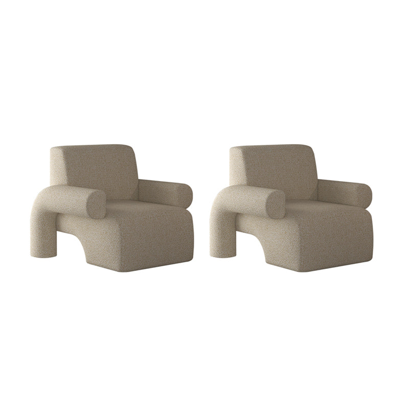 Nordic Style Living Room Velvet Round Arms Tight Back Arm Chair Light Gray 2 Piece Set Clearhalo 'Accent Chairs' 'accent_chairs' 'Chairs & Seating' 'furn' 'furn_accent_chairs' 'Furniture' 'Living Room Furniture' 5662519