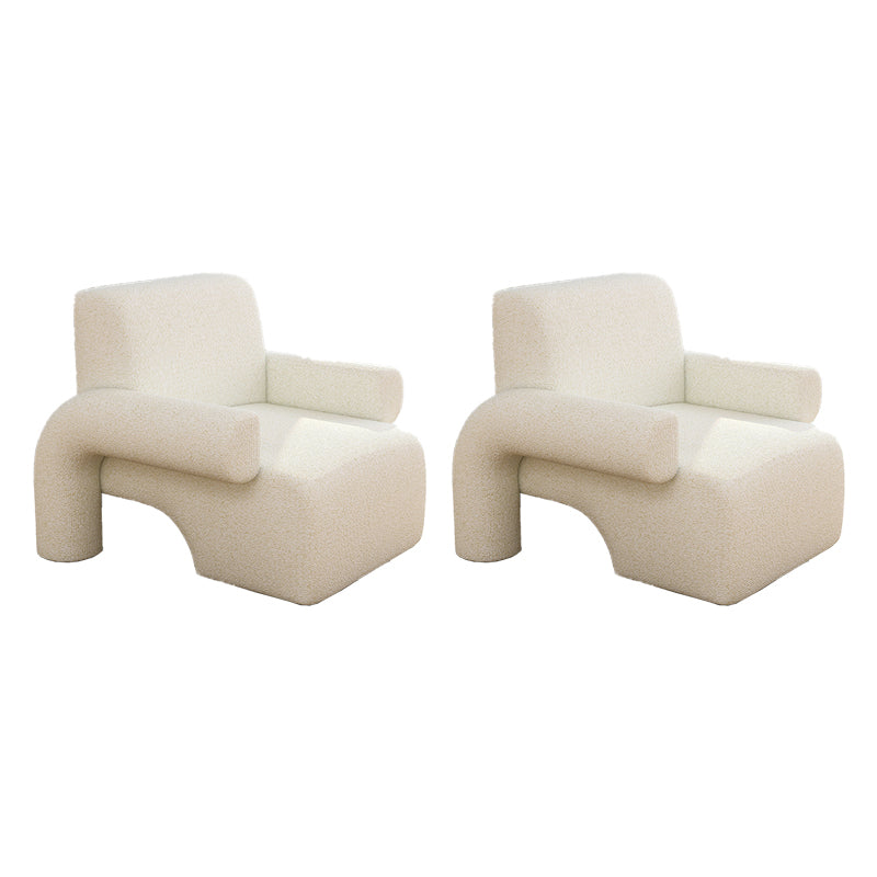 Nordic Style Living Room Velvet Round Arms Tight Back Arm Chair White 2 Piece Set Clearhalo 'Accent Chairs' 'accent_chairs' 'Chairs & Seating' 'furn' 'furn_accent_chairs' 'Furniture' 'Living Room Furniture' 5662520