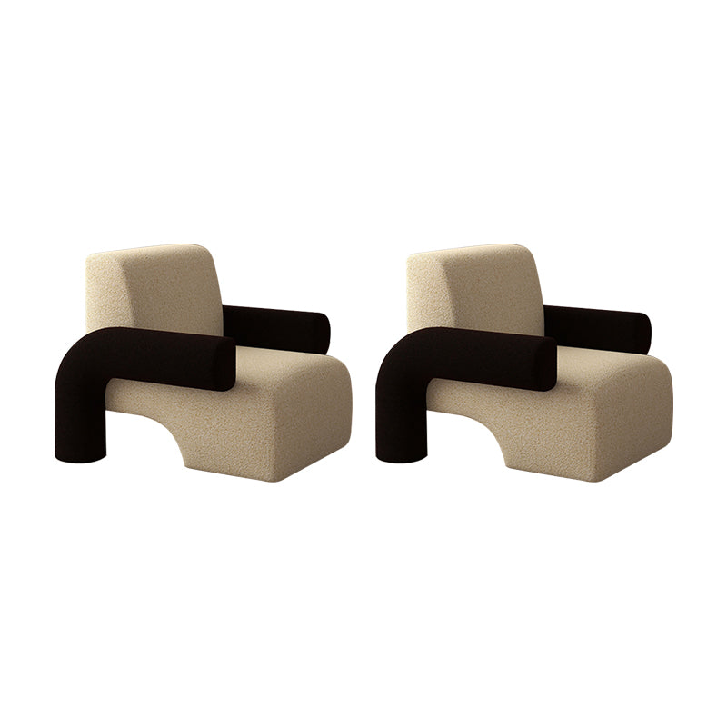 Nordic Style Living Room Velvet Round Arms Tight Back Arm Chair Black White 2 Piece Set Clearhalo 'Accent Chairs' 'accent_chairs' 'Chairs & Seating' 'furn' 'furn_accent_chairs' 'Furniture' 'Living Room Furniture' 5662522