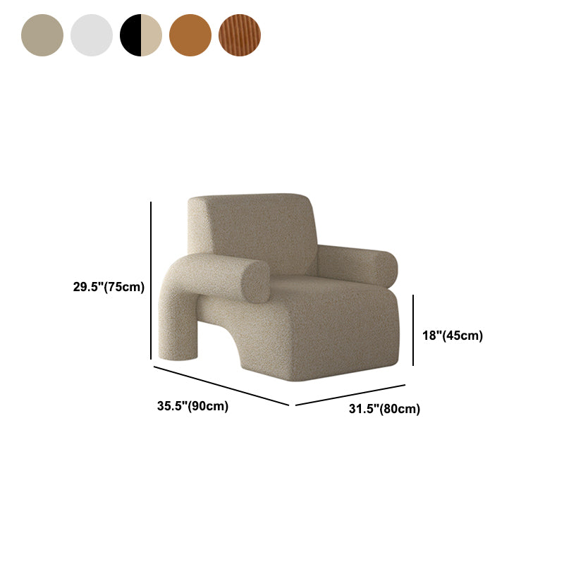 Nordic Style Living Room Velvet Round Arms Tight Back Arm Chair Clearhalo 'Accent Chairs' 'accent_chairs' 'Chairs & Seating' 'furn' 'furn_accent_chairs' 'Furniture' 'Living Room Furniture' 5662539