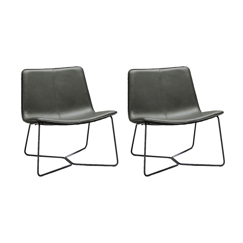 Industrieel 24,4 "brede faux lederen vaste rug metalen basis armloze stoel