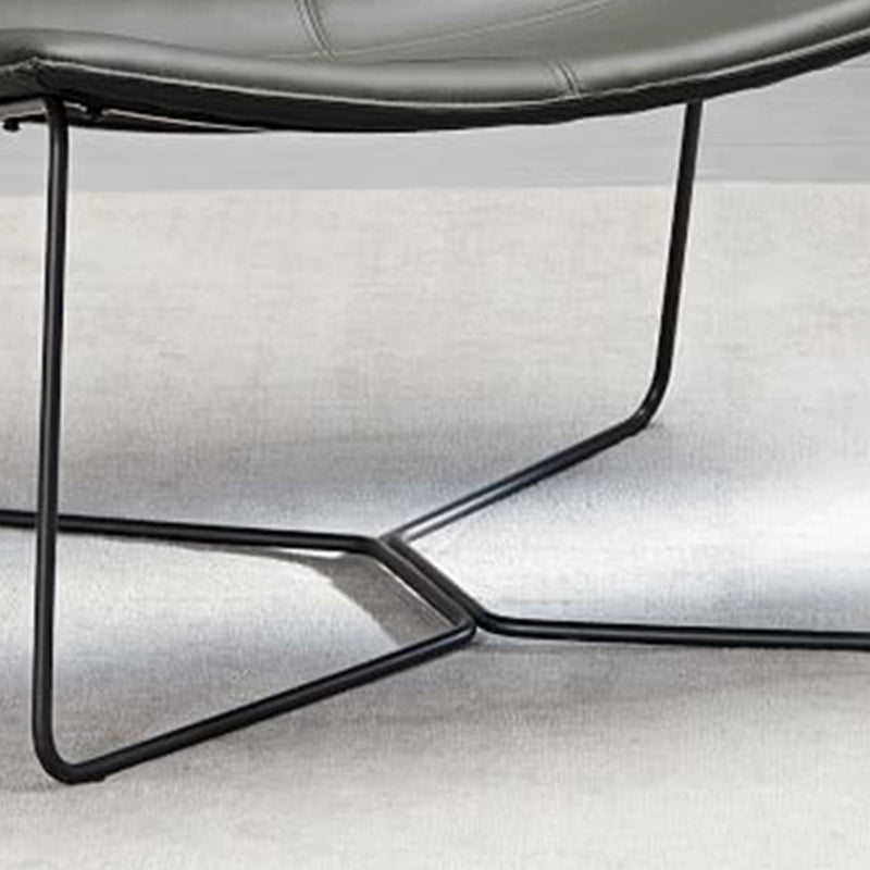 Industrieel 24,4 "brede faux lederen vaste rug metalen basis armloze stoel