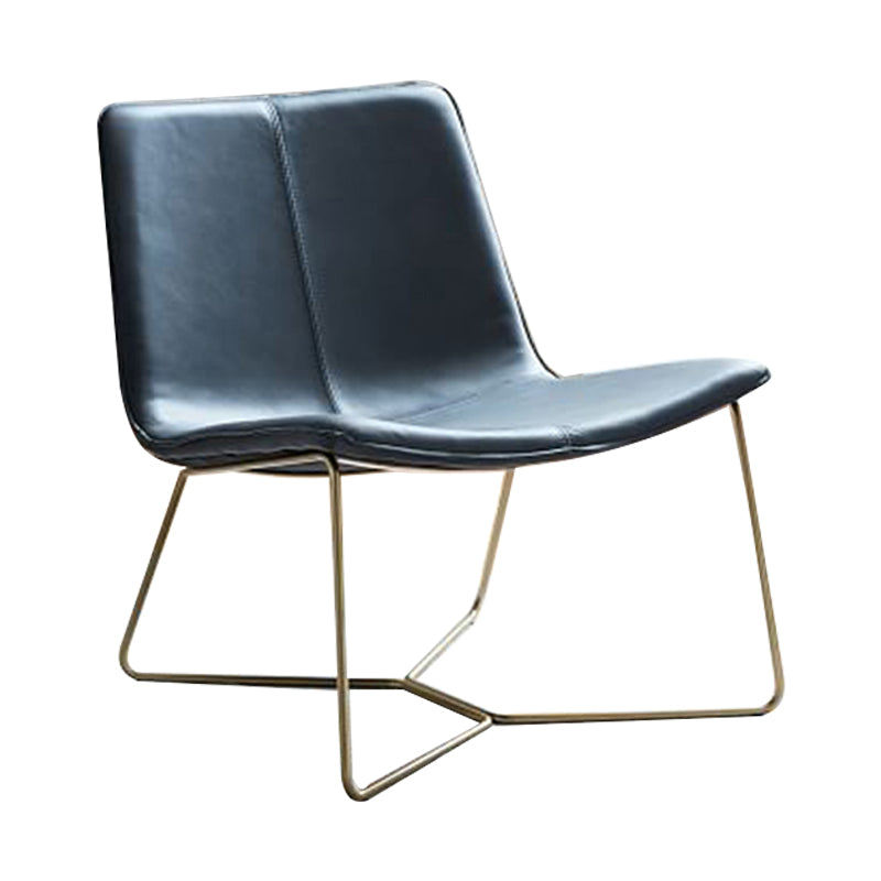 Industrieel 24,4 "brede faux lederen vaste rug metalen basis armloze stoel