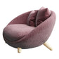 Scandinavian 34.6"Wide Cotton Blend Fixed Back Sloped Arms Papasan Chair with 2 Pillows Pink 1 Piece Clearhalo 'Accent Chairs' 'accent_chairs' 'Chairs & Seating' 'furn' 'furn_accent_chairs' 'Furniture' 'Living Room Furniture' 5662577