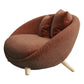 Scandinavian 34.6"Wide Cotton Blend Fixed Back Sloped Arms Papasan Chair with 2 Pillows Brown 1 Piece Clearhalo 'Accent Chairs' 'accent_chairs' 'Chairs & Seating' 'furn' 'furn_accent_chairs' 'Furniture' 'Living Room Furniture' 5662581
