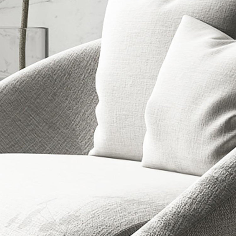 Scandinavian 34.6"Wide Cotton Blend Fixed Back Sloped Arms Papasan Chair with 2 Pillows Clearhalo 'Accent Chairs' 'accent_chairs' 'Chairs & Seating' 'furn' 'furn_accent_chairs' 'Furniture' 'Living Room Furniture' 5662583