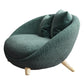 Scandinavian 34.6"Wide Cotton Blend Fixed Back Sloped Arms Papasan Chair with 2 Pillows Green 1 Piece Clearhalo 'Accent Chairs' 'accent_chairs' 'Chairs & Seating' 'furn' 'furn_accent_chairs' 'Furniture' 'Living Room Furniture' 5662589