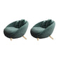 Scandinavian 34.6"Wide Cotton Blend Fixed Back Sloped Arms Papasan Chair with 2 Pillows Green 2 Piece Set Clearhalo 'Accent Chairs' 'accent_chairs' 'Chairs & Seating' 'furn' 'furn_accent_chairs' 'Furniture' 'Living Room Furniture' 5662590