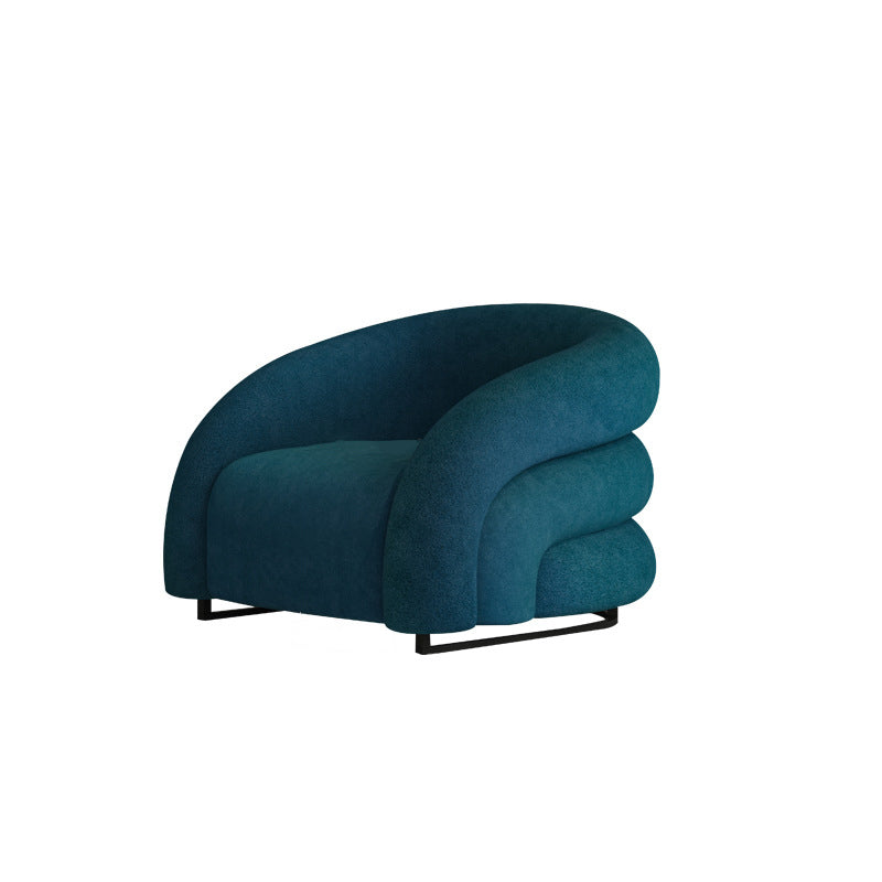 34.65" Wide Contemporary Style Single Sofa Chair Microfiber Arm Chair Blue 1 Piece Clearhalo 'Accent Chairs' 'accent_chairs' 'Chairs & Seating' 'furn' 'furn_accent_chairs' 'Furniture' 'Living Room Furniture' 5662666