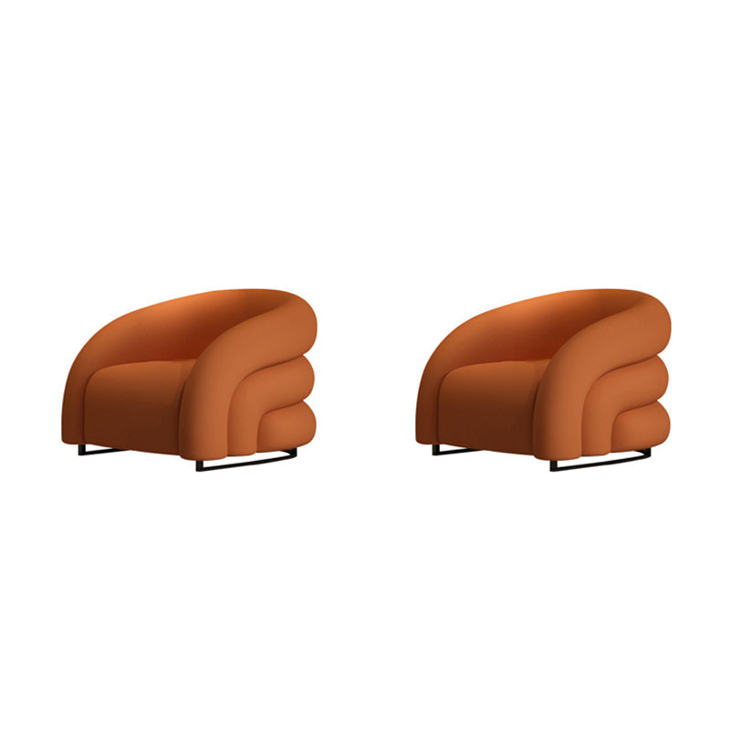 34.65" Wide Contemporary Style Single Sofa Chair Microfiber Arm Chair Caramel 2 Piece Set Clearhalo 'Accent Chairs' 'accent_chairs' 'Chairs & Seating' 'furn' 'furn_accent_chairs' 'Furniture' 'Living Room Furniture' 5662674