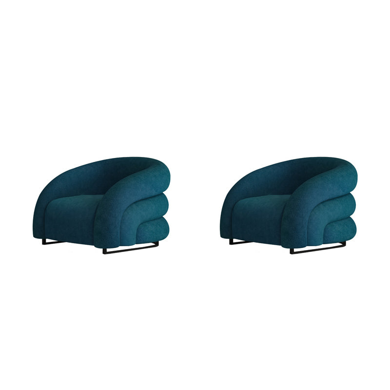 34.65" Wide Contemporary Style Single Sofa Chair Microfiber Arm Chair Blue 2 Piece Set Clearhalo 'Accent Chairs' 'accent_chairs' 'Chairs & Seating' 'furn' 'furn_accent_chairs' 'Furniture' 'Living Room Furniture' 5662675