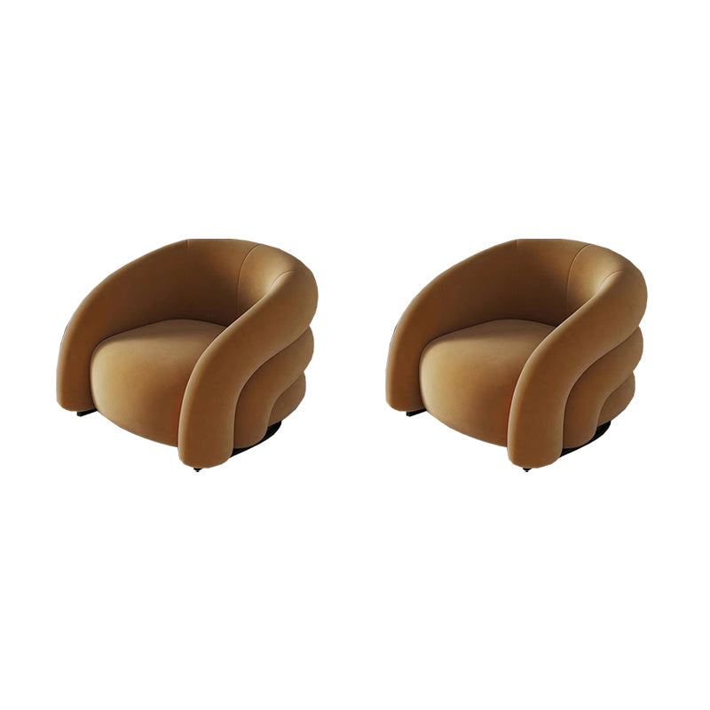 34.65" Wide Contemporary Style Single Sofa Chair Microfiber Arm Chair Yellow 2 Piece Set Clearhalo 'Accent Chairs' 'accent_chairs' 'Chairs & Seating' 'furn' 'furn_accent_chairs' 'Furniture' 'Living Room Furniture' 5662677