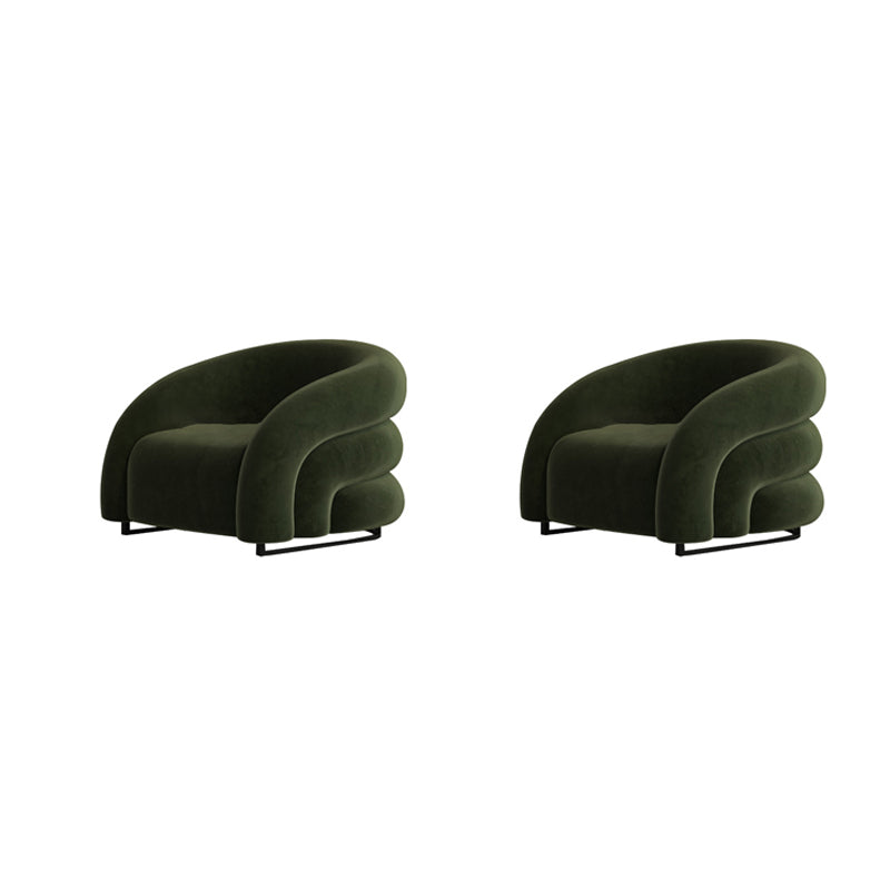 34.65" Wide Contemporary Style Single Sofa Chair Microfiber Arm Chair Green 2 Piece Set Clearhalo 'Accent Chairs' 'accent_chairs' 'Chairs & Seating' 'furn' 'furn_accent_chairs' 'Furniture' 'Living Room Furniture' 5662679