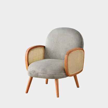 Scandinavian 23.23" Wide Fixed Back Sponge Square Arms 4 legs Chair