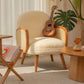 Scandinavian 23.23" Wide Fixed Back Sponge Square Arms 4 legs Chair