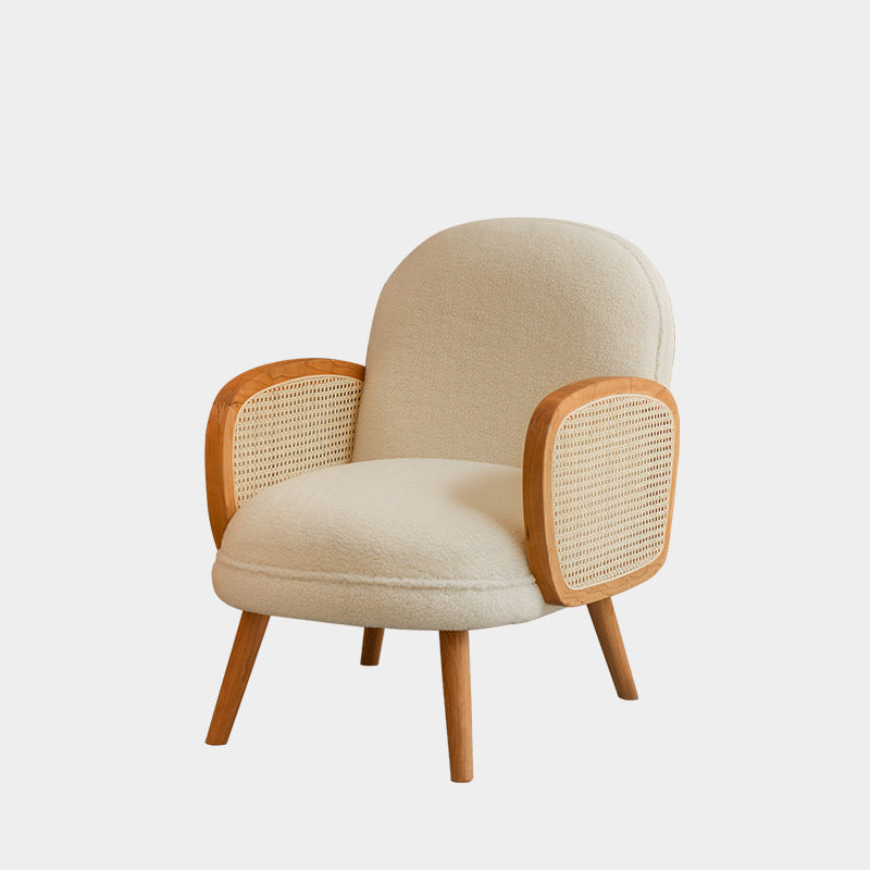 Scandinavian 23.23" Wide Fixed Back Sponge Square Arms 4 legs Chair