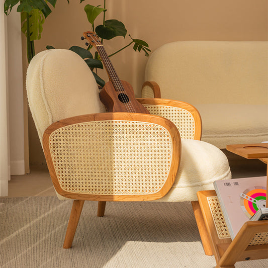 Scandinavian 23.23" Wide Fixed Back Sponge Square Arms 4 legs Chair