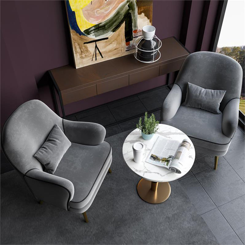 Contemporain 25,6 "W x 25,6" D x 32,3 "H Arichis à bras encastrés Affichage arrière