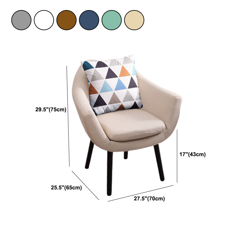 Modern Style Wood Armrest Cushion Back Strap Pillow Arm Chair