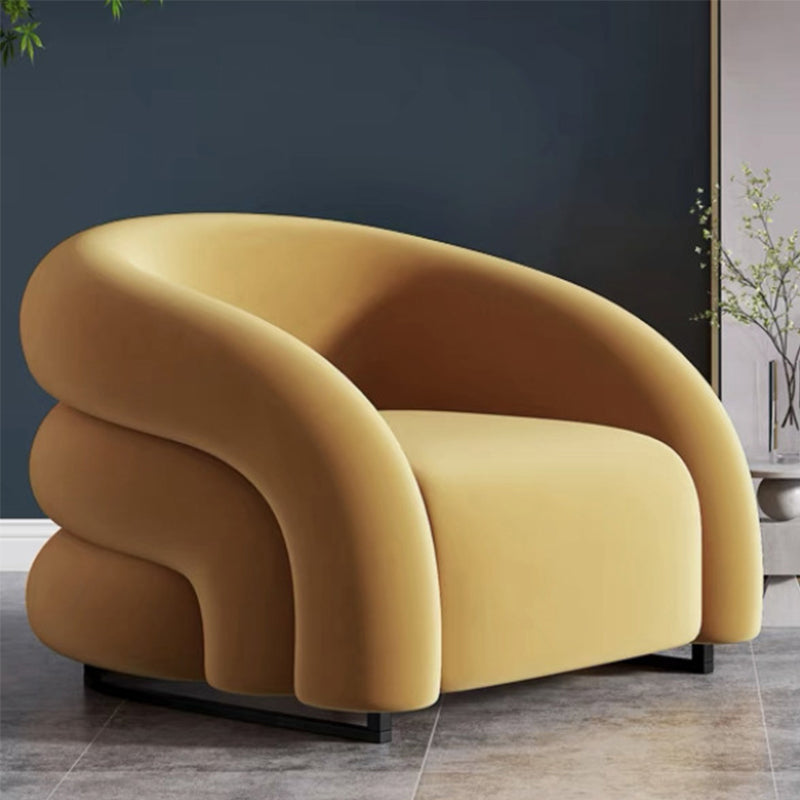 Nordic Style Fabric Armrest without Buffer Backrest Fabric Arm Chair Yellow 1 Piece Clearhalo 'Accent Chairs' 'accent_chairs' 'Chairs & Seating' 'furn' 'furn_accent_chairs' 'Furniture' 'Living Room Furniture' 5662895