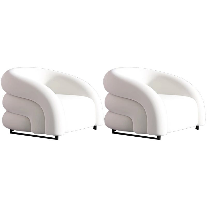 Nordic Style Fabric Armrest without Buffer Backrest Fabric Arm Chair White 2 Piece Set Clearhalo 'Accent Chairs' 'accent_chairs' 'Chairs & Seating' 'furn' 'furn_accent_chairs' 'Furniture' 'Living Room Furniture' 5662901