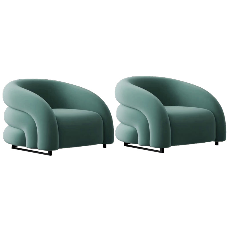 Nordic Style Fabric Armrest without Buffer Backrest Fabric Arm Chair Blue 2 Piece Set Clearhalo 'Accent Chairs' 'accent_chairs' 'Chairs & Seating' 'furn' 'furn_accent_chairs' 'Furniture' 'Living Room Furniture' 5662902