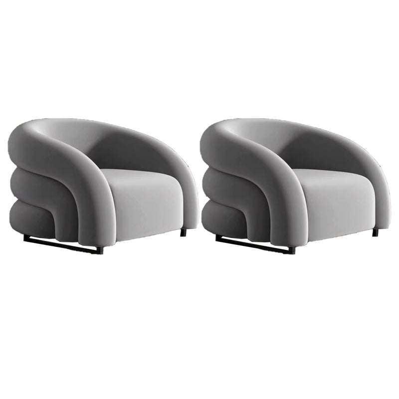 Nordic Style Fabric Armrest without Buffer Backrest Fabric Arm Chair Grey 2 Piece Set Clearhalo 'Accent Chairs' 'accent_chairs' 'Chairs & Seating' 'furn' 'furn_accent_chairs' 'Furniture' 'Living Room Furniture' 5662904