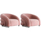 Nordic Style Fabric Armrest without Buffer Backrest Fabric Arm Chair Pink 2 Piece Set Clearhalo 'Accent Chairs' 'accent_chairs' 'Chairs & Seating' 'furn' 'furn_accent_chairs' 'Furniture' 'Living Room Furniture' 5662908