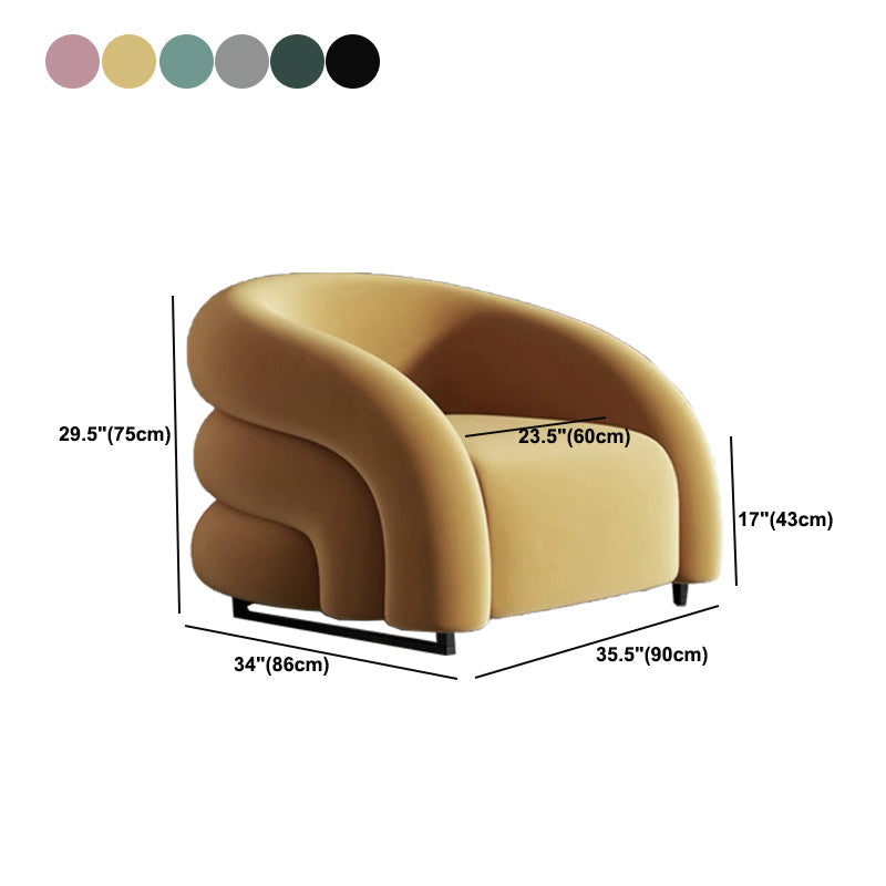 Nordic Style Fabric Armrest without Buffer Backrest Fabric Arm Chair Clearhalo 'Accent Chairs' 'accent_chairs' 'Chairs & Seating' 'furn' 'furn_accent_chairs' 'Furniture' 'Living Room Furniture' 5662909