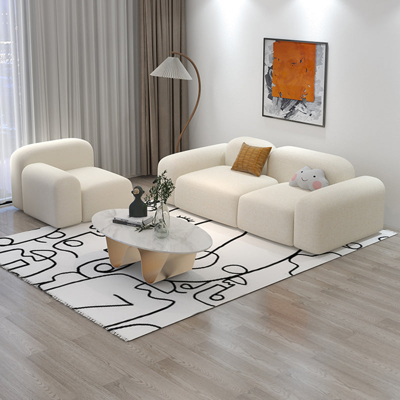 Wolle enge Rückensofa 39.37 "W * 25,59" H in Weiß für Wohnzimmer