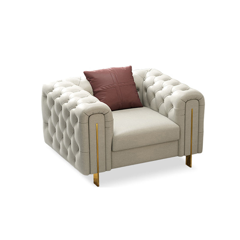 Divano a braccio di smoking divano bianco contemporaneo con back-back trapuntato