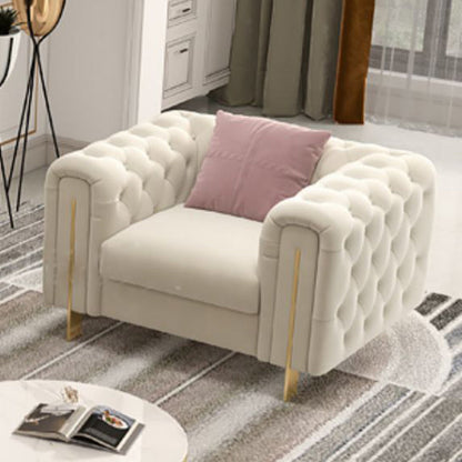 Divano a braccio di smoking divano bianco contemporaneo con back-back trapuntato