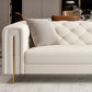 Divano a braccio di smoking divano bianco contemporaneo con back-back trapuntato