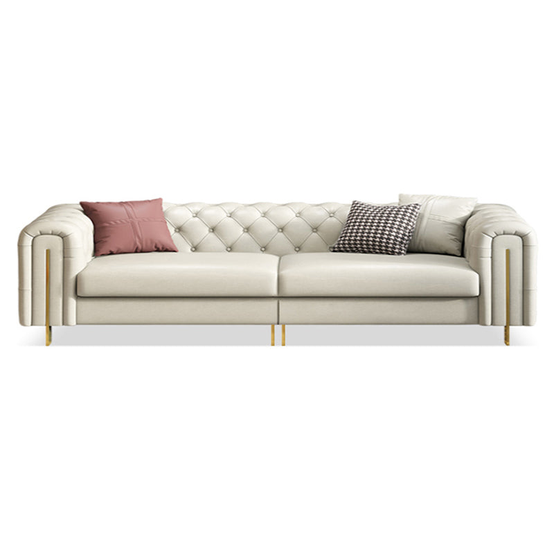 Divano a braccio di smoking divano bianco contemporaneo con back-back trapuntato