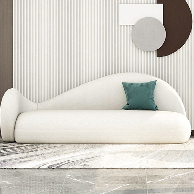 Sofá sofá sofá de lana curva en blanco para sala de estar, apartamento