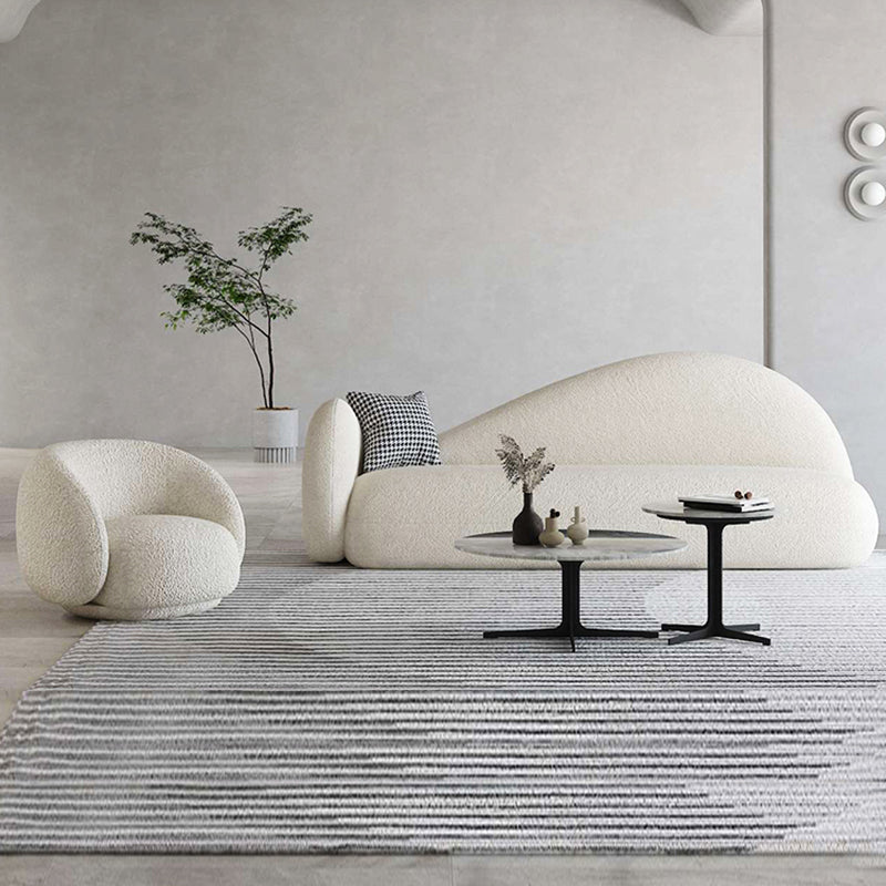 Sofá sofá sofá de lana curva en blanco para sala de estar, apartamento